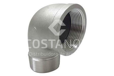 COTOVELO INOX 316 90° MACHO FÊMEA ROSCA BSP CLASSE 150 2 POLEGADAS
