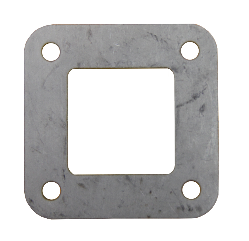 FLANGE LASER QUADRADA EM AÇO INOX 304 76,00X41,00X2,50MM 4 FUROS OBLONGOS 16X8,4MM (40X40)