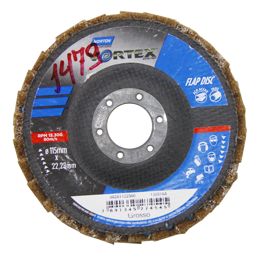 Flap Disc Vortex Norton 115x22 Grosso Marrom