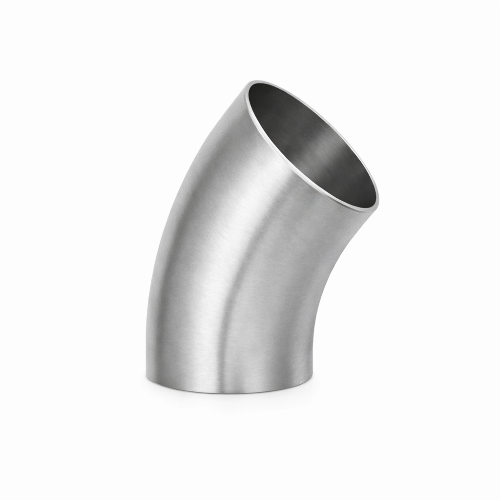 CURVA SOLDA 304 45GR RAIO LONGO (101,60 X 2,00MM) DECAPADO FOSCO