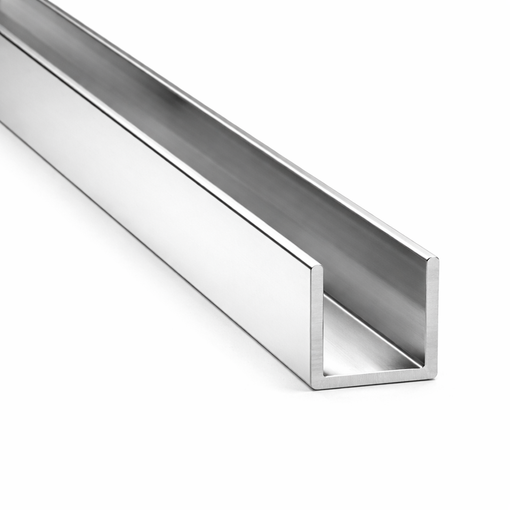 PERFIL U 304 POLIDO INTERNO 0,80 ESP X 10E X 10 INT X 10E X 3000 MM