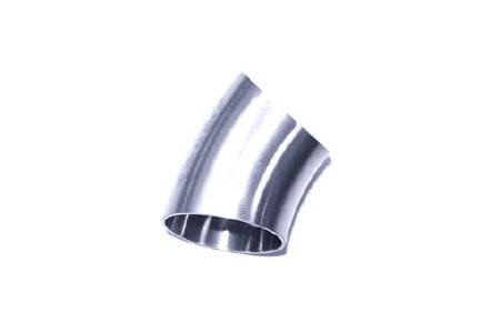 CURVA SOLDA 304 45GR RAIO LONGO (152,40 X 2,00MM) POLIDO INTERNO / POLIDO EXTERNO
