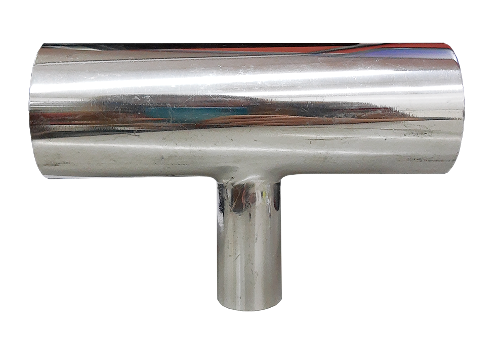 TEE REDUÇÃO 304 90GR 2 X 1.1/2 OD POLIDO INTERNO / POLIDO EXTERNO