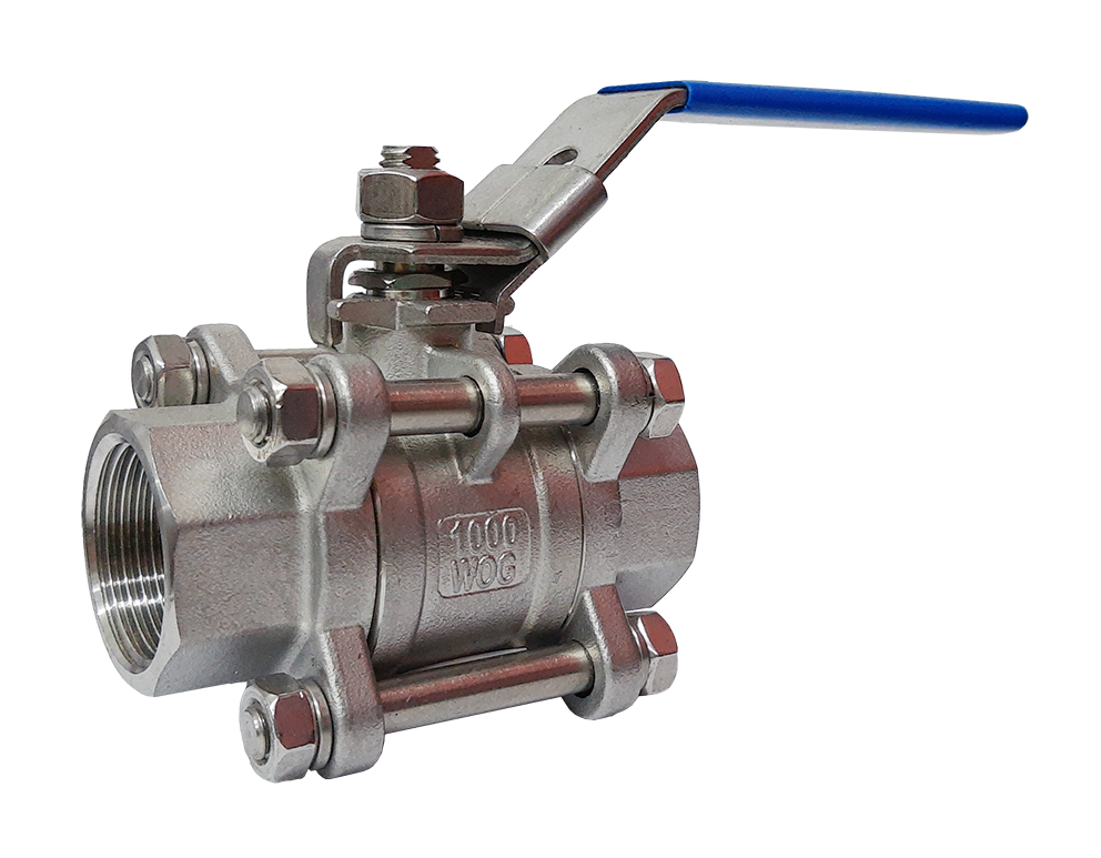VÁLVULA ESFERA TRIPARTIDA INOX 304 (CF8) SOLDA SOCKET WELD SÉRIE 1000-300L PASSAGEM REDUZIDA 1 MGA