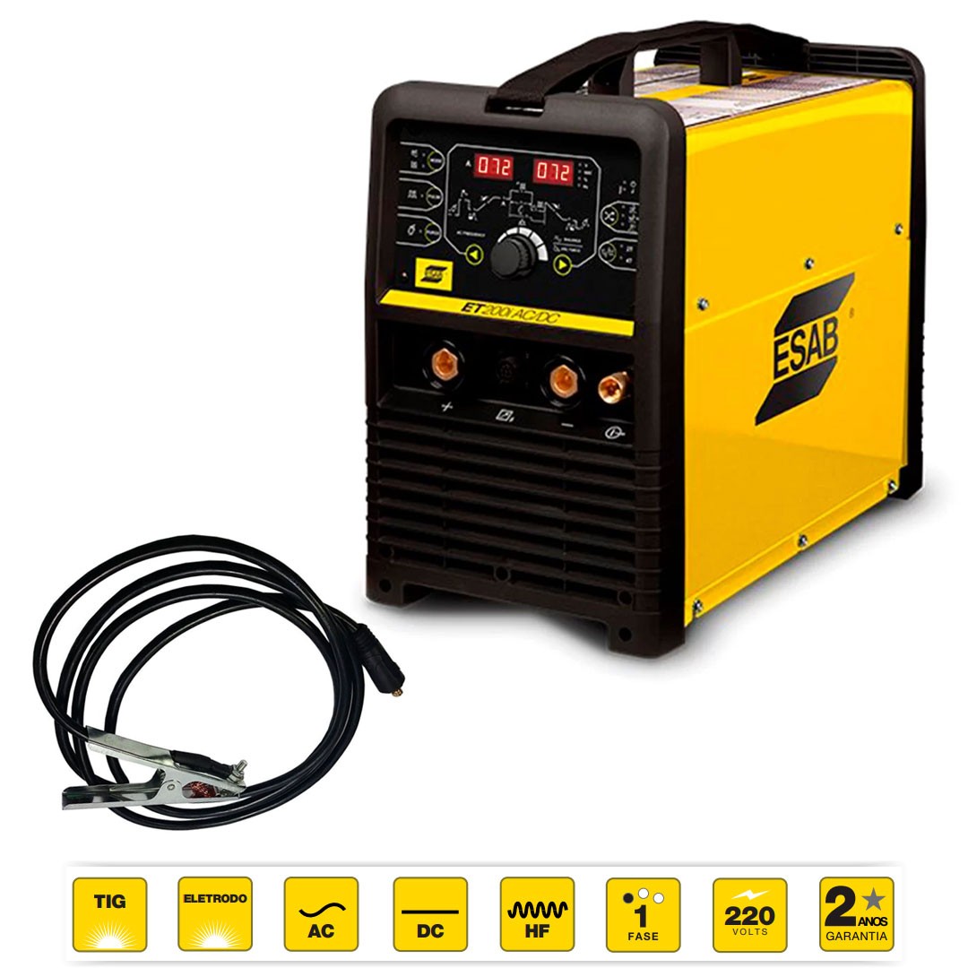 MÁQUINA INVERSORA DE SOLDA TIG/MMA ET200I AC/DC 220V
